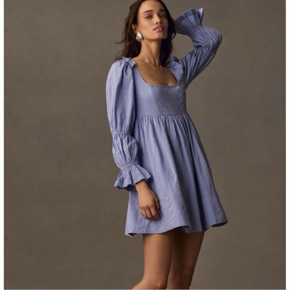 Anthropologie Dresses & Skirts - Pilcro Anthropologie Long-Sleeve Babydoll Mini Dress